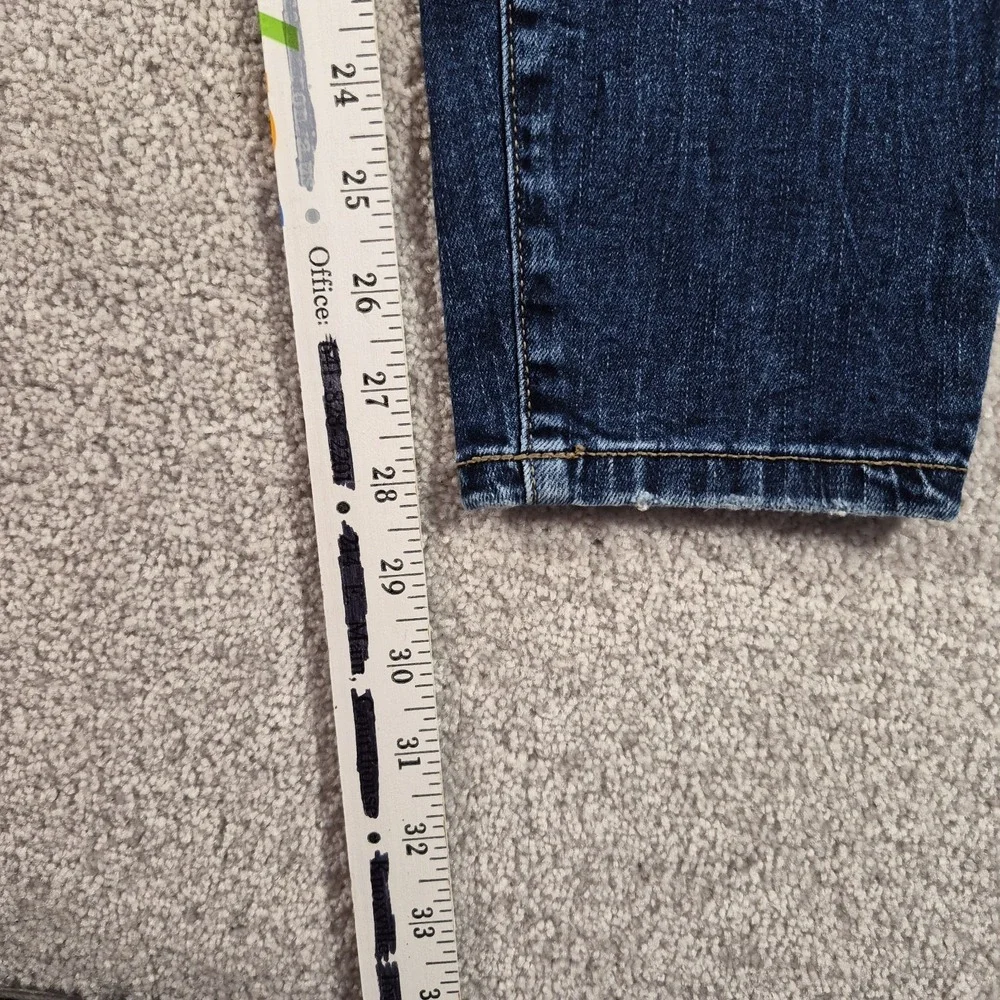 Maurices mid-rise distressed dark wash ripped knees skinny jeans Womens size Med